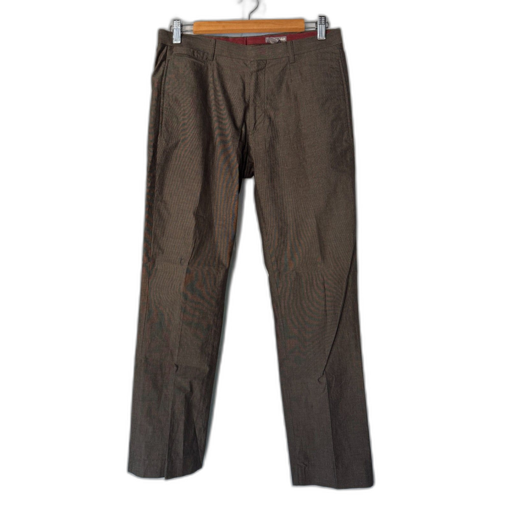 Vintage H&M Tailored Trousers Olive color — Clean Slim Straight Slacks